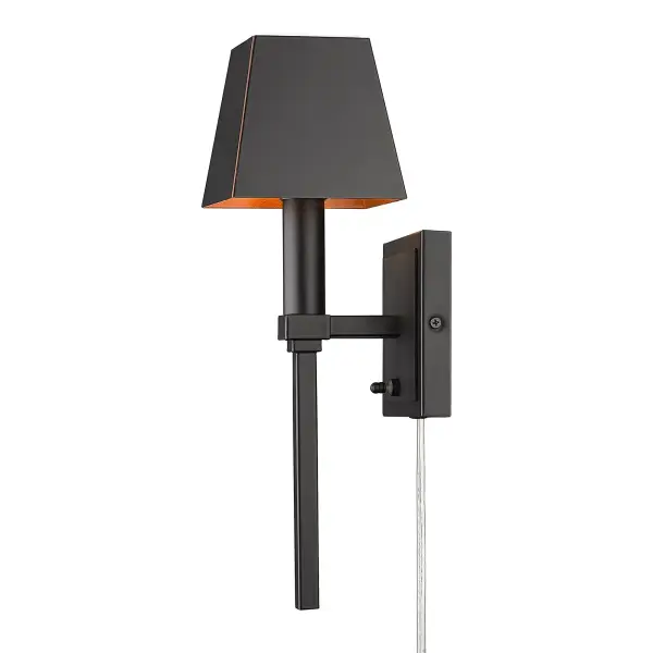 Messina One Light Wall Sconce in Matte Black - Image 3