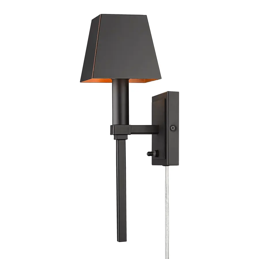 Messina One Light Wall Sconce in Matte Black - Image 3