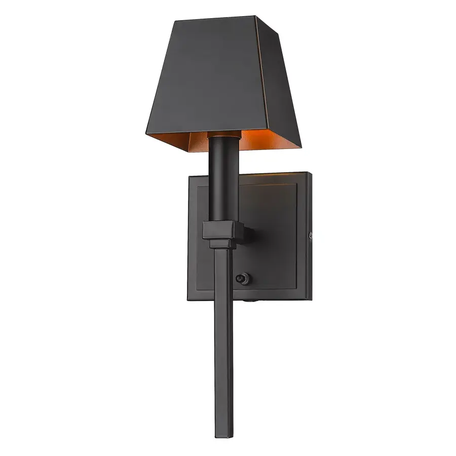 Messina One Light Wall Sconce in Matte Black - Image 6
