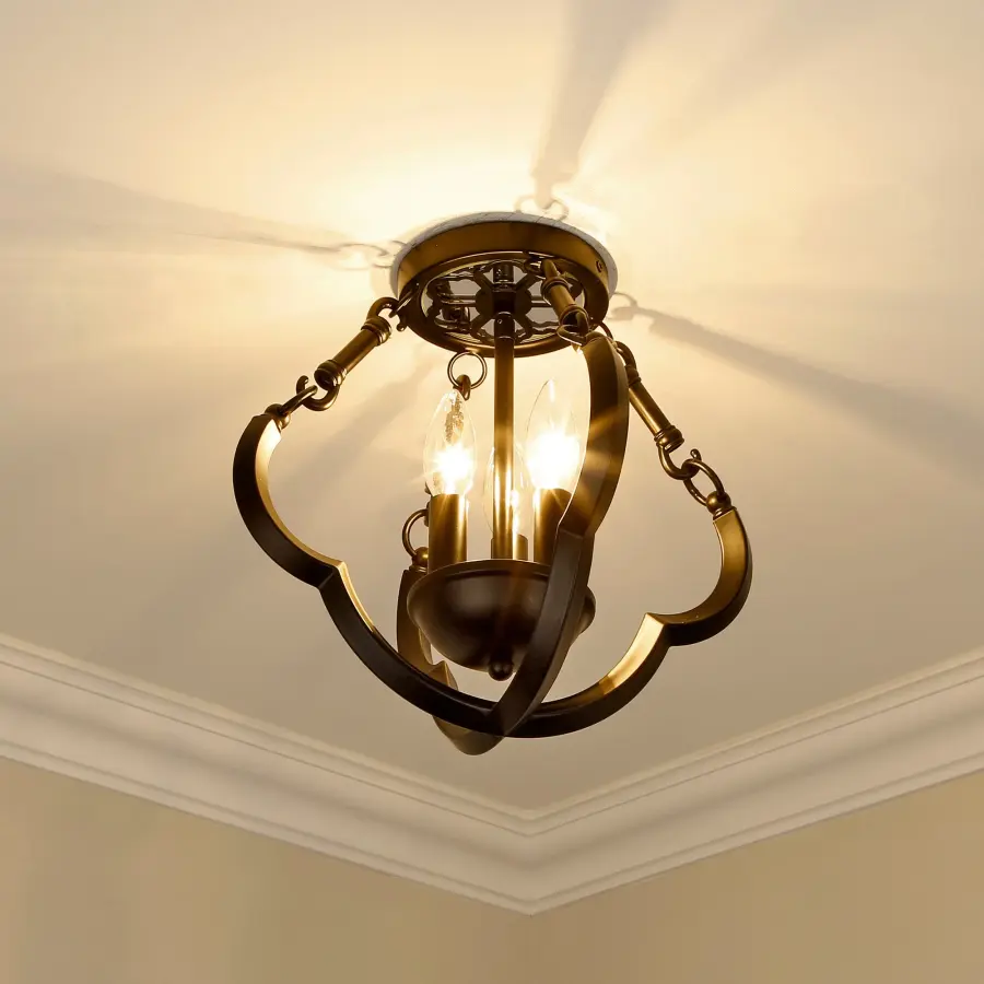 Saxon Three Light Semi-Flush Mount in Matte Black - Image 4