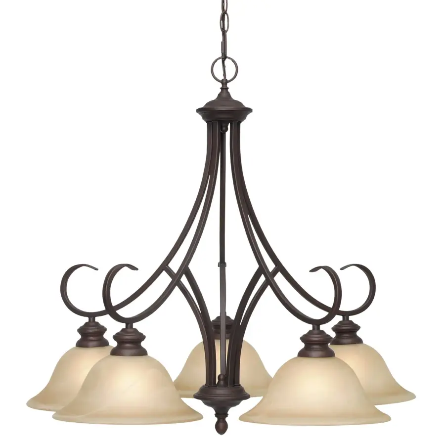 Lancaster Five Light Chandelier in Rubbed Bronze - Image 1