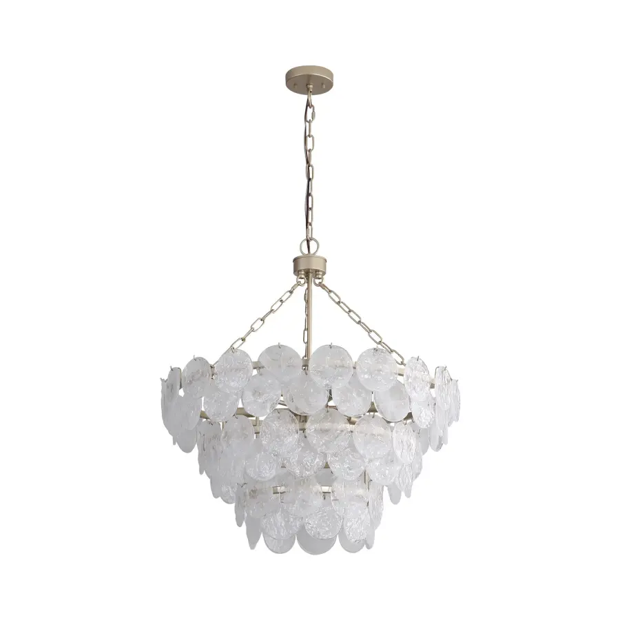 Cascada 11-Light Pendant in Aegean Silver with Cirrus Cloud Glass - Image 4