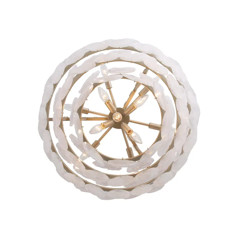 Cascada 11-Light Pendant in Aegean Silver with Cirrus Cloud Glass - Image 5