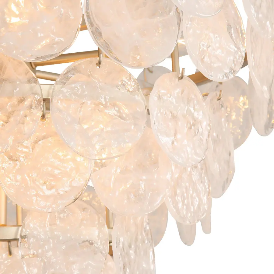 Cascada 11-Light Pendant in Aegean Silver with Cirrus Cloud Glass - Image 6