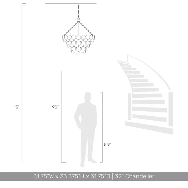 Cascada 13-Light Pendant in Aegean Silver - Image 7