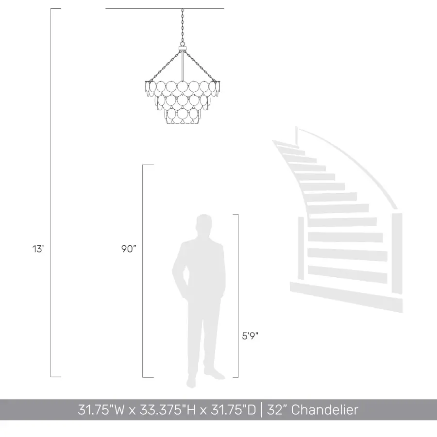 Cascada 13-Light Pendant in Aegean Silver - Image 7