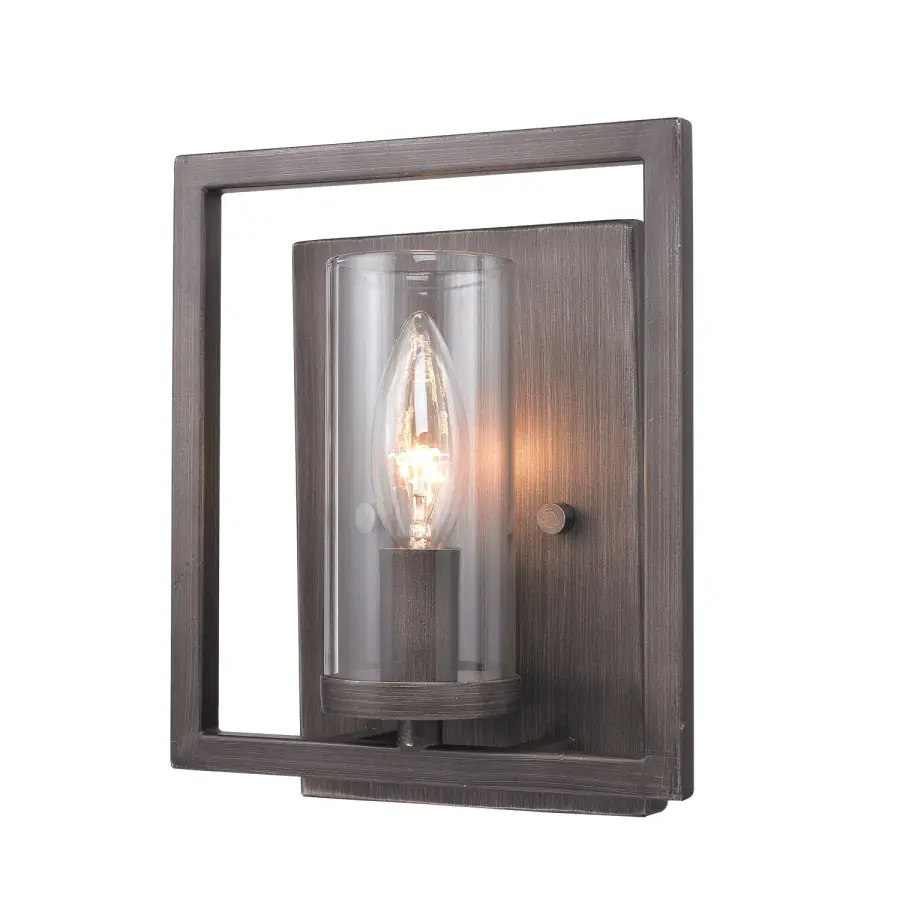 Golden Lighting Marco 1-Light Wall Sconce in Gunmetal Bronze - Image 1