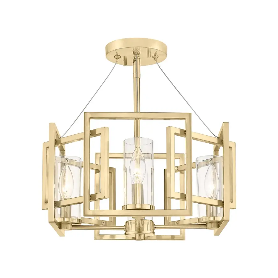 Golden Lighting Marco 4-Light Pendant in Brushed Champagne Brass - Image 1