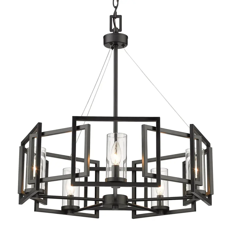 Golden Lighting Marco 5-Light Chandelier in Matte Black - Image 1