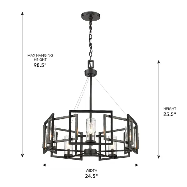 Golden Lighting Marco 5-Light Chandelier in Matte Black - Image 4