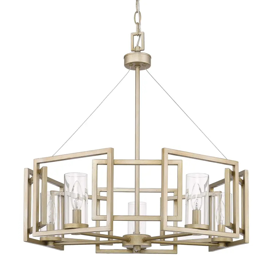 Golden Lighting Marco 5-Light Chandelier in White Gold - Image 1
