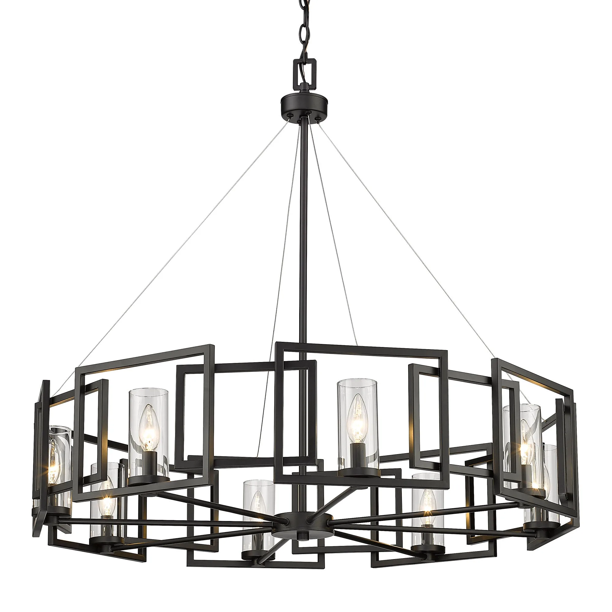 Golden Lighting Marco 8-Light Chandelier in Matte Black