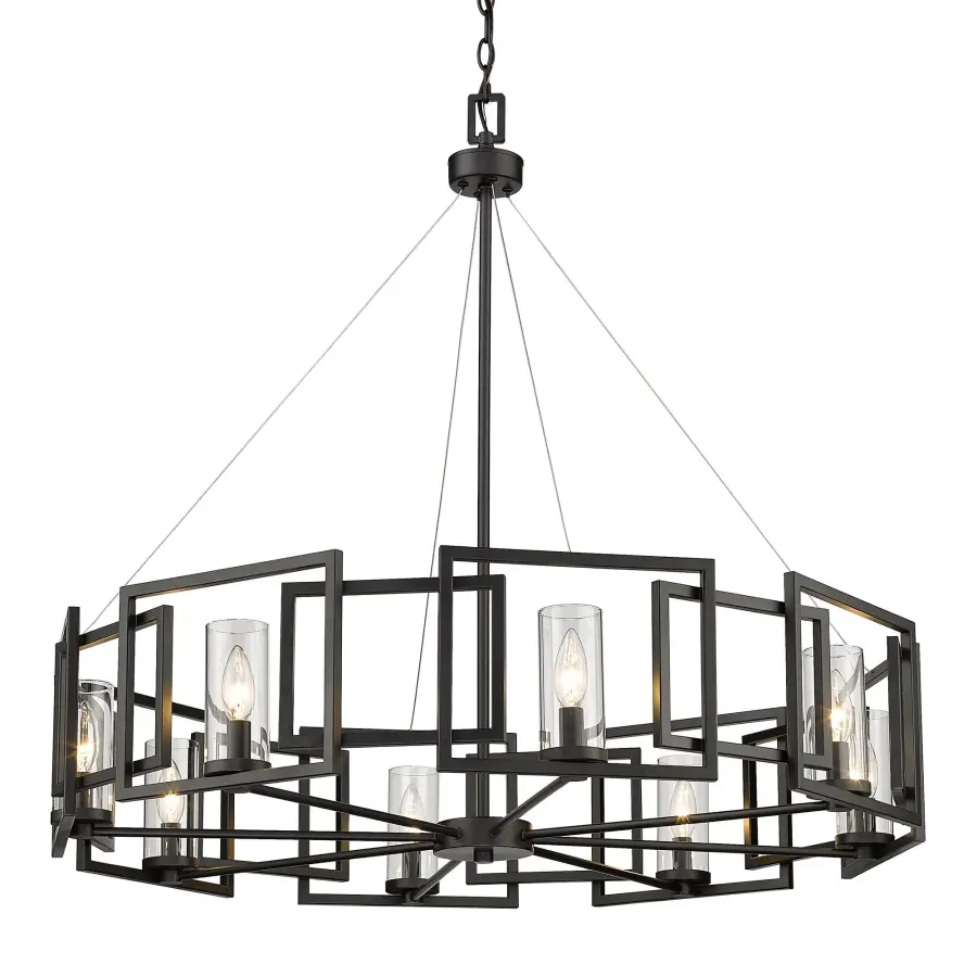 Golden Lighting Marco 8-Light Chandelier in Matte Black - Image 1