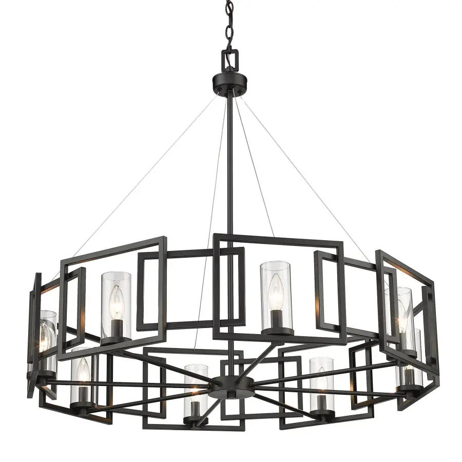 Golden Lighting Marco 8-Light Chandelier in Matte Black - Image 3