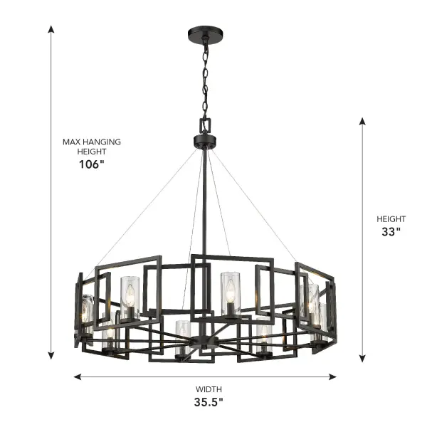 Golden Lighting Marco 8-Light Chandelier in Matte Black - Image 4