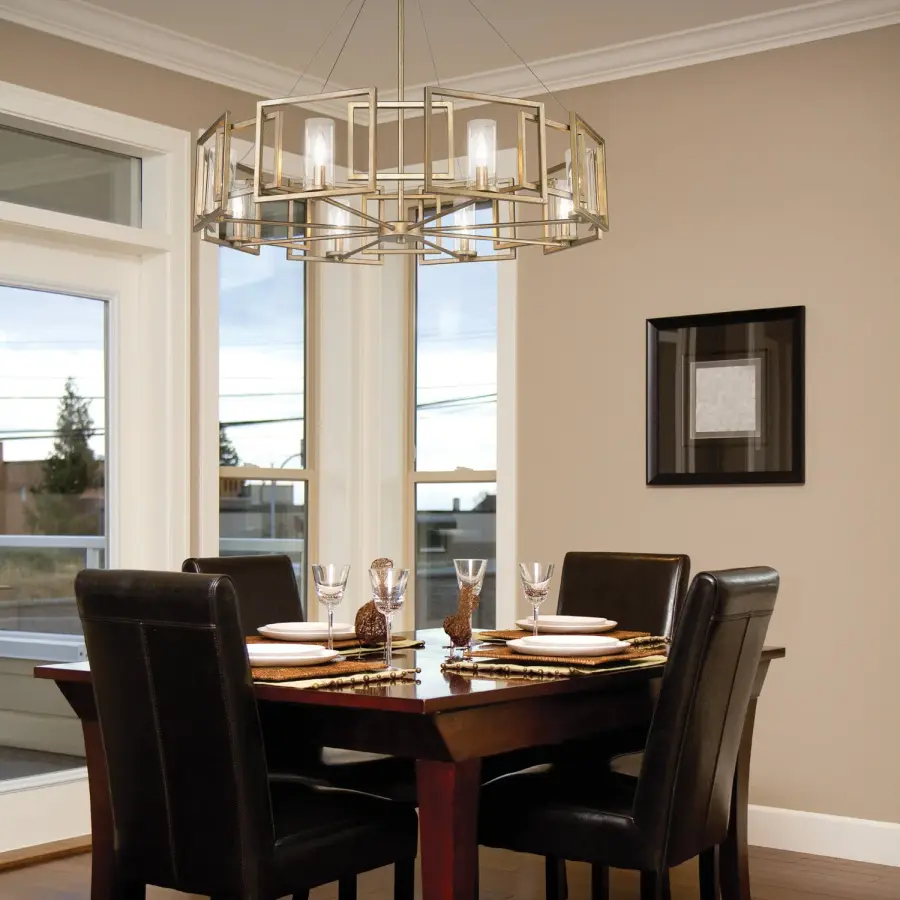 Golden Lighting Marco 8-Light Chandelier in White Gold - Image 2