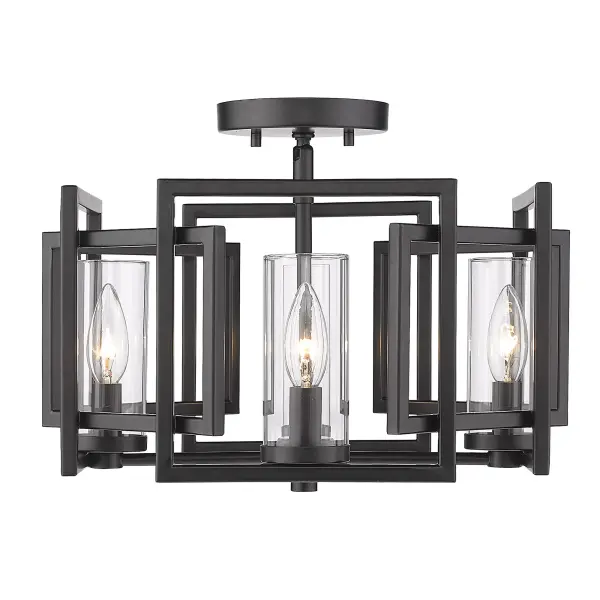 Golden Lighting Marco 4-Light Flush Mount in Matte Black - Image 3