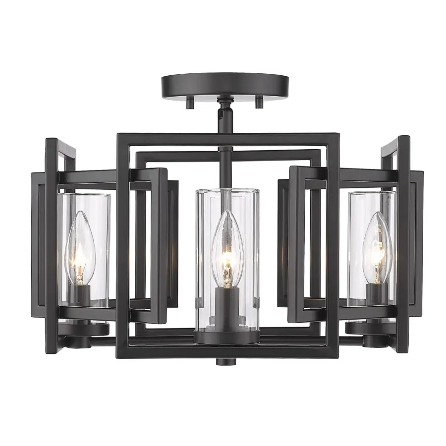 Golden Lighting Marco 4-Light Flush Mount in Matte Black - Image 3