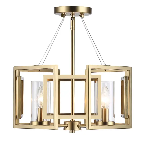 Golden Lighting Marco 4-Light Semi-Flush Mount in Brushed Champagne Brass - Image 1