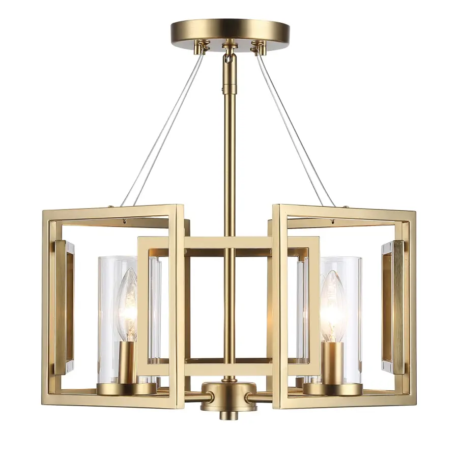 Golden Lighting Marco 4-Light Semi-Flush Mount in Brushed Champagne Brass - Image 1