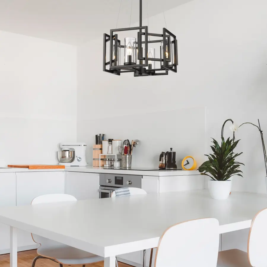 Golden Lighting Marco 4-Light Semi-Flush Mount in Matte Black - Image 2