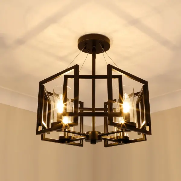 Golden Lighting Marco 4-Light Semi-Flush Mount in Matte Black - Image 3