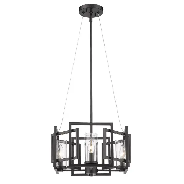 Golden Lighting Marco 4-Light Semi-Flush Mount in Matte Black - Image 4