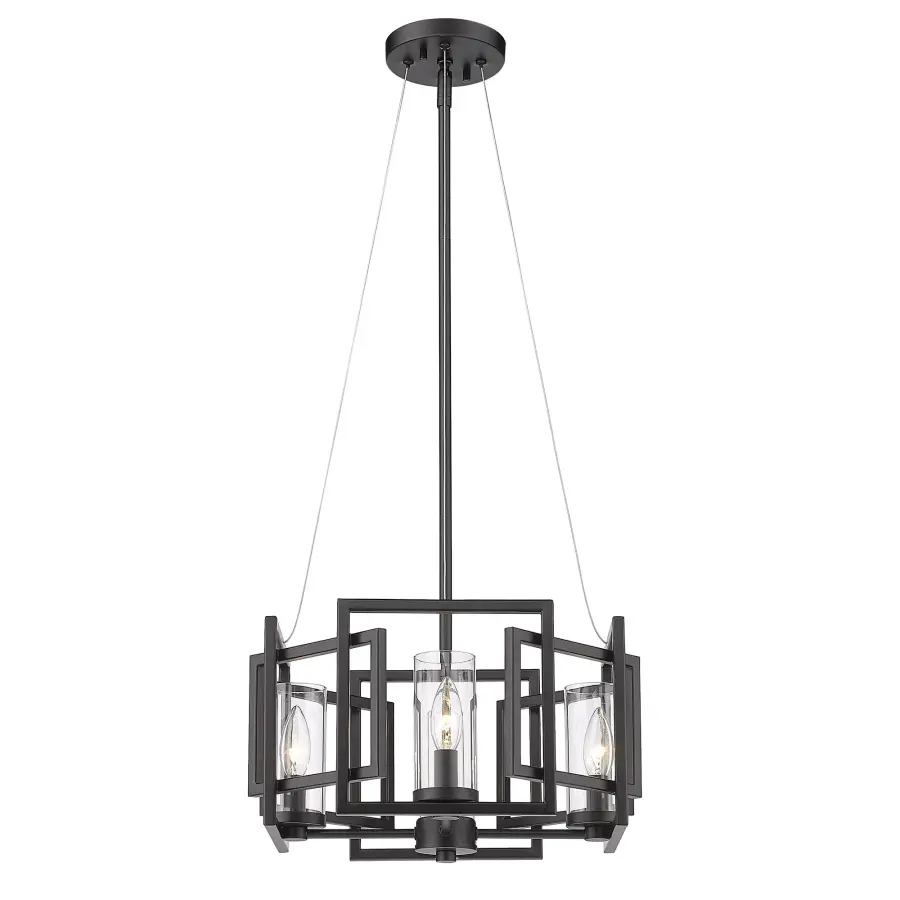 Golden Lighting Marco 4-Light Semi-Flush Mount in Matte Black - Image 4