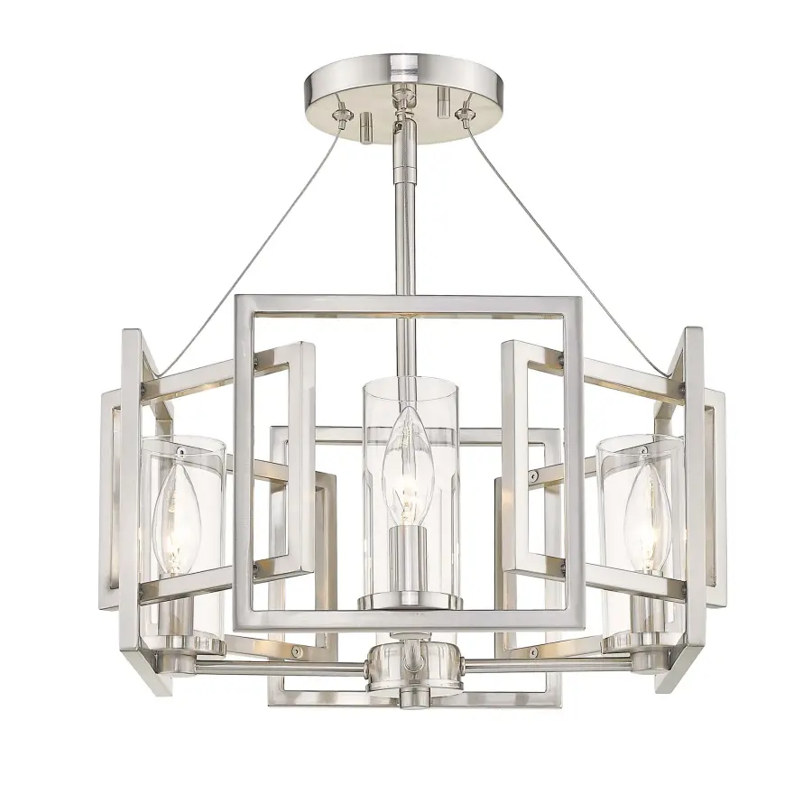 Golden Lighting Marco 4-Light Semi-Flush Mount in Pewter - Image 1