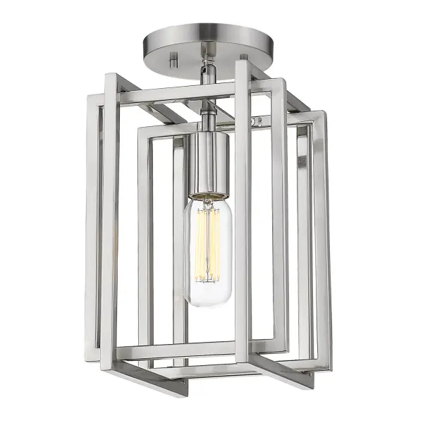 Golden Lighting Tribeca 1-Light Semi-Flush Mount in Pewter - Image 1