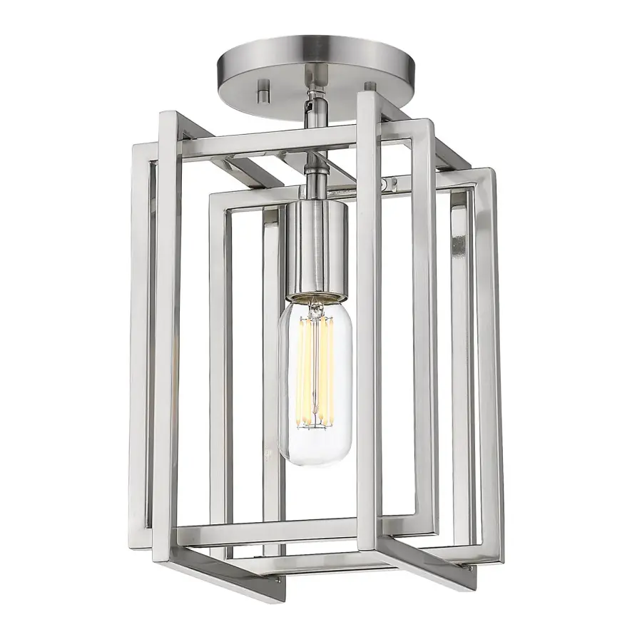 Golden Lighting Tribeca 1-Light Semi-Flush Mount in Pewter - Image 1
