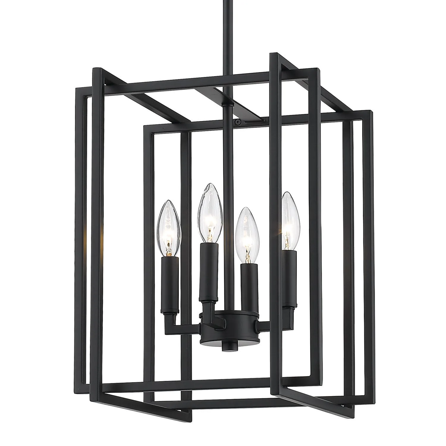 Golden Lighting Tribeca 4-Light Pendant in Matte Black