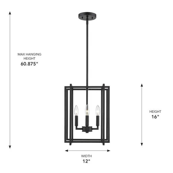 Golden Lighting Tribeca 4-Light Pendant in Matte Black - Image 3