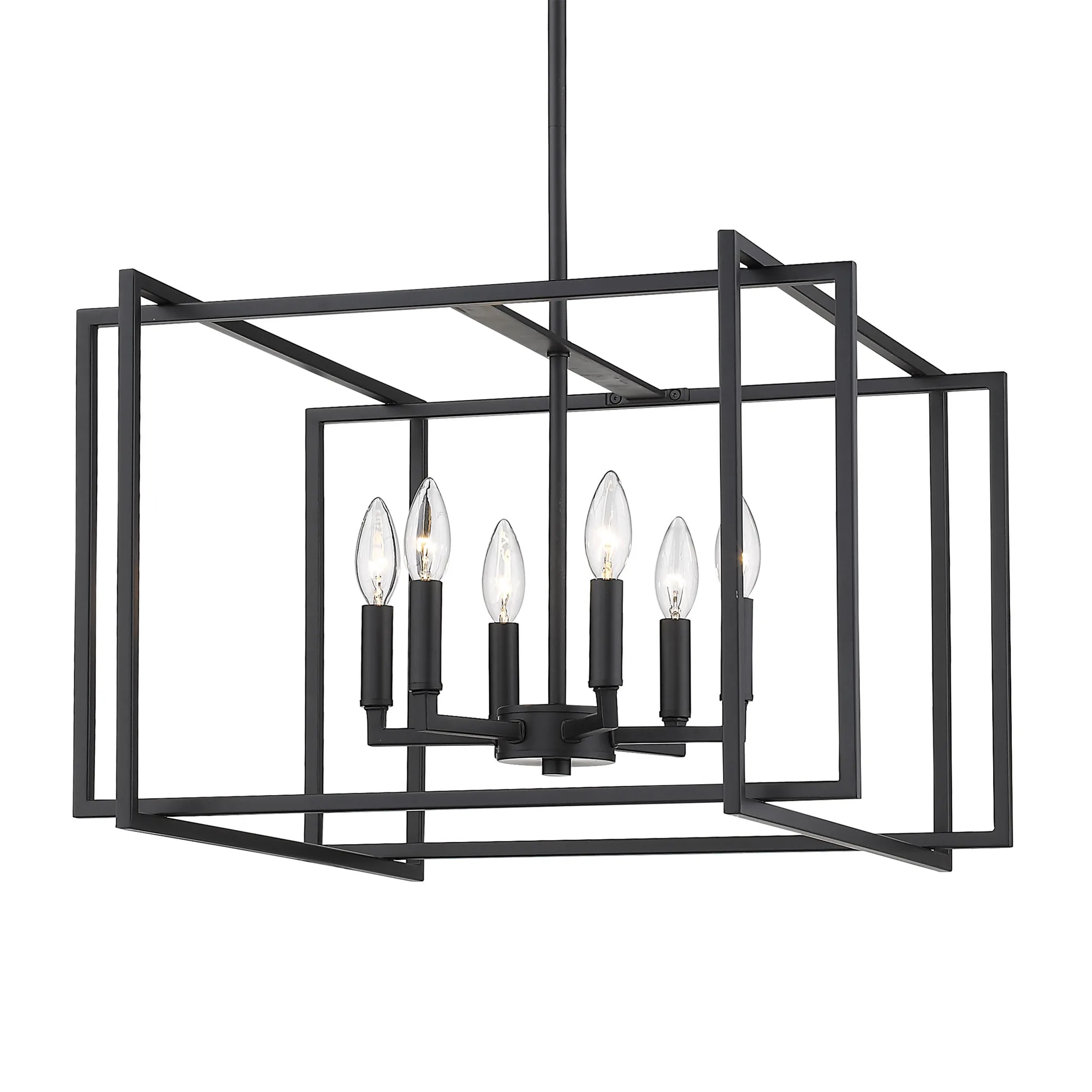 Tribeca Six Light Chandelier in Matte Black