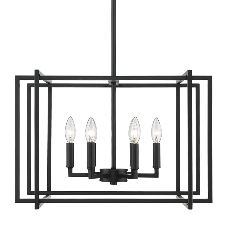 Tribeca Six Light Chandelier in Matte Black - Image 2