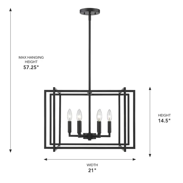 Tribeca Six Light Chandelier in Matte Black - Image 3