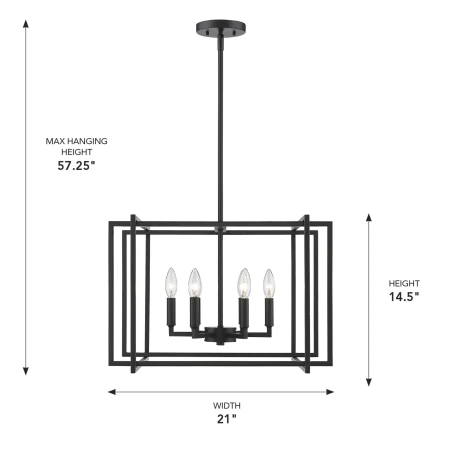 Tribeca Six Light Chandelier in Matte Black - Image 3