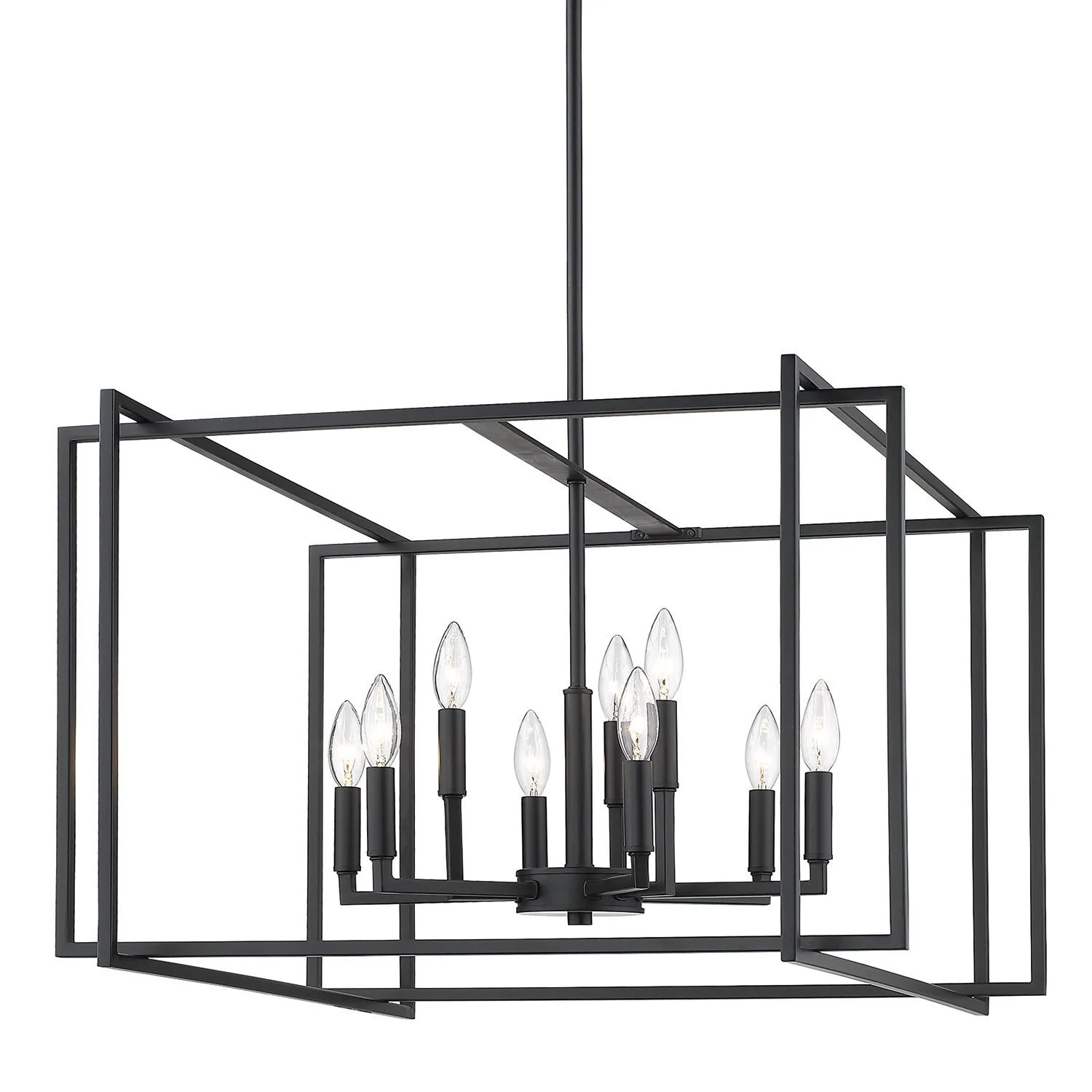 Golden Lighting Tribeca 9-Light Chandelier in Matte Black