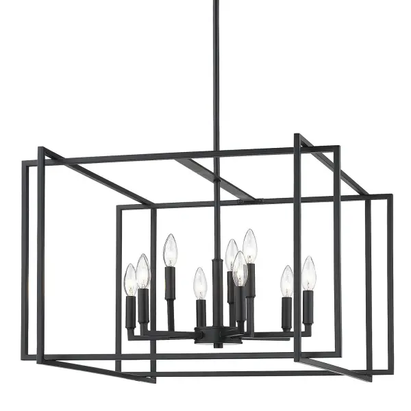 Golden Lighting Tribeca 9-Light Chandelier in Matte Black - Image 1