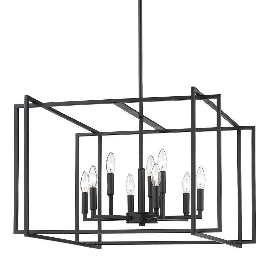 Golden Lighting Tribeca 9-Light Chandelier in Matte Black - Image 1