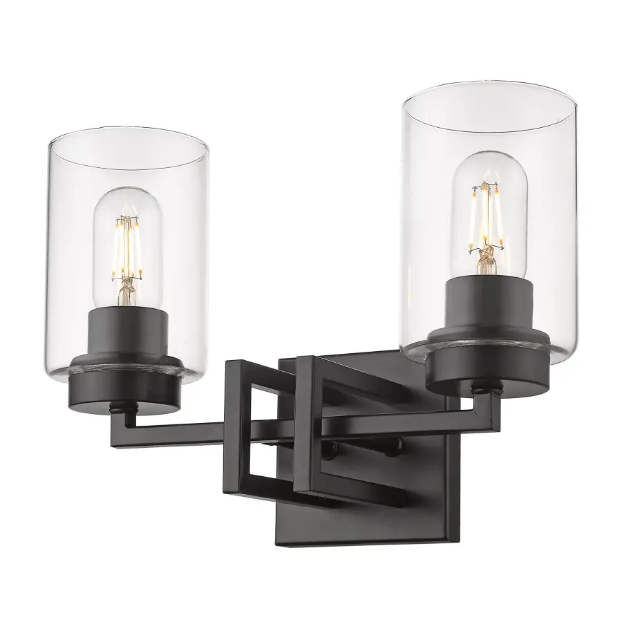 Golden Lighting Tribeca 2-Light Vanity in Matte Black - Image 1