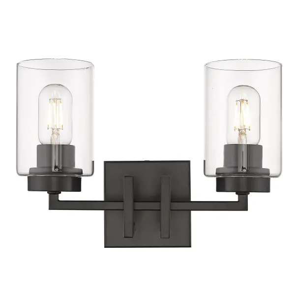 Golden Lighting Tribeca 2-Light Vanity in Matte Black - Image 3