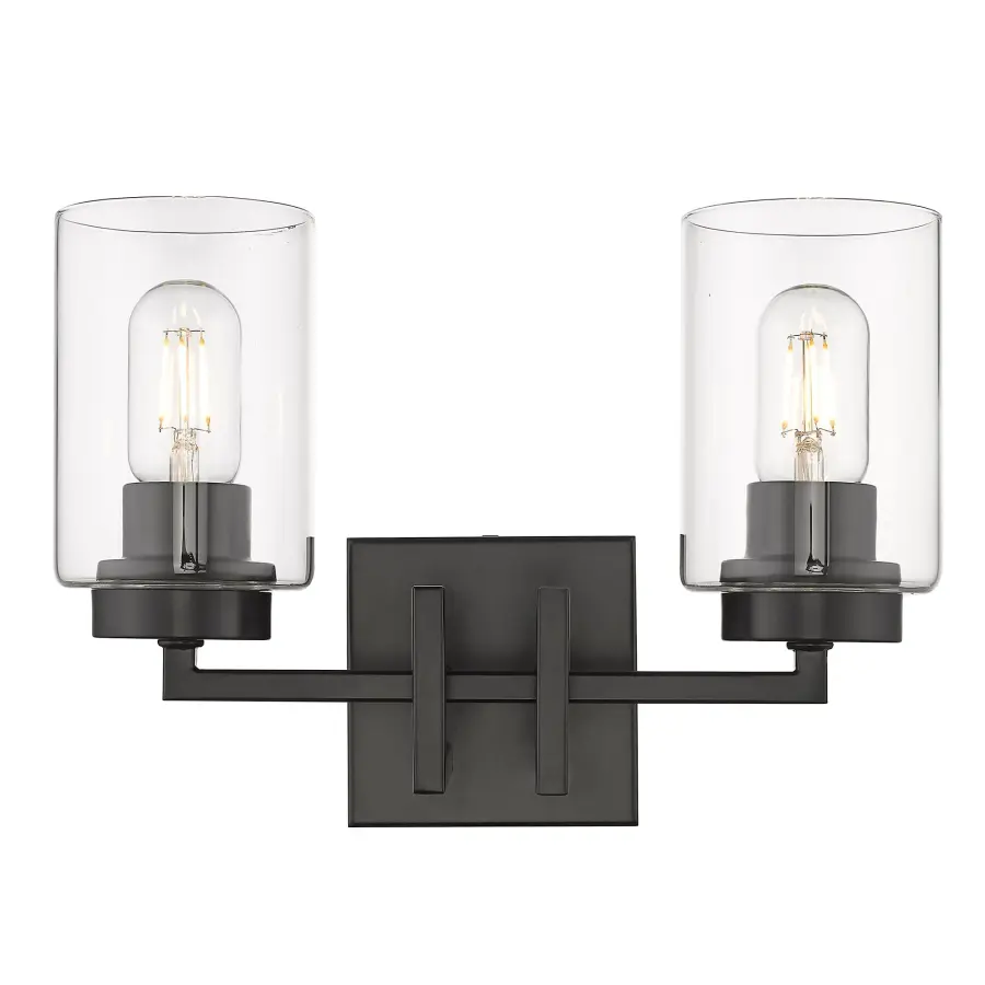 Golden Lighting Tribeca 2-Light Vanity in Matte Black - Image 3
