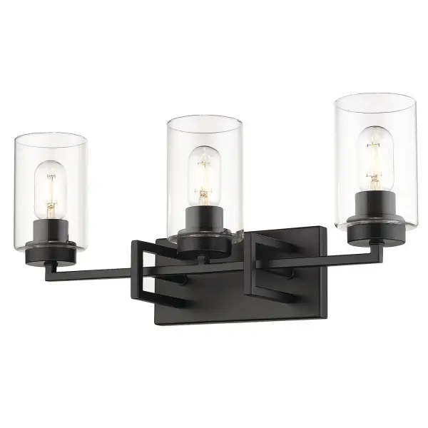 Golden Lighting Tribeca 3-Light Vanity in Matte Black - Image 1