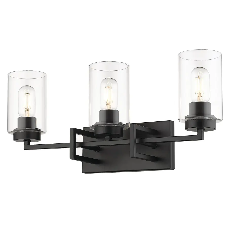 Golden Lighting Tribeca 3-Light Vanity in Matte Black - Image 1