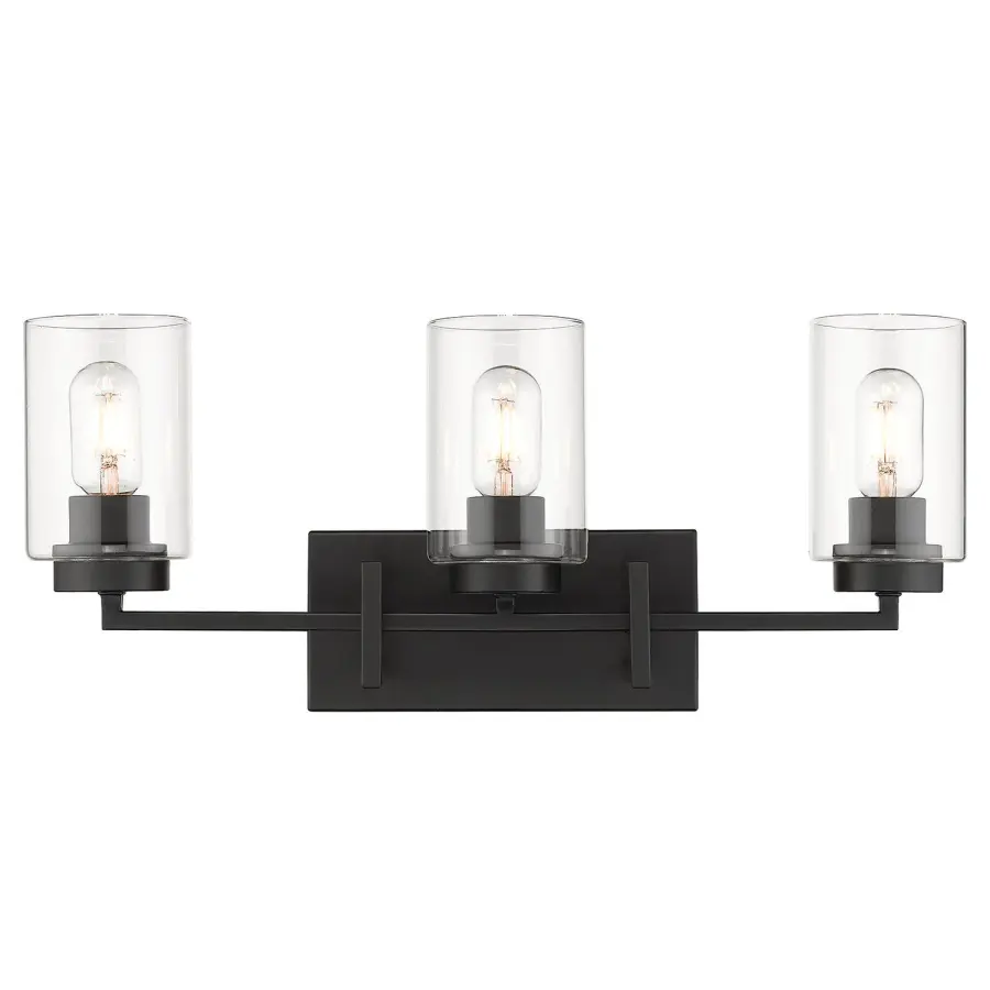 Golden Lighting Tribeca 3-Light Vanity in Matte Black - Image 2