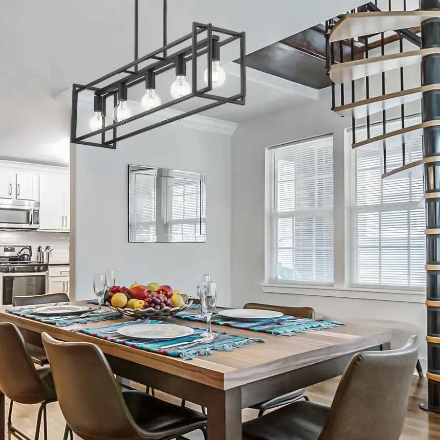 Golden Lighting Tribeca 5-Light Island Light in Matte Black - Image 2