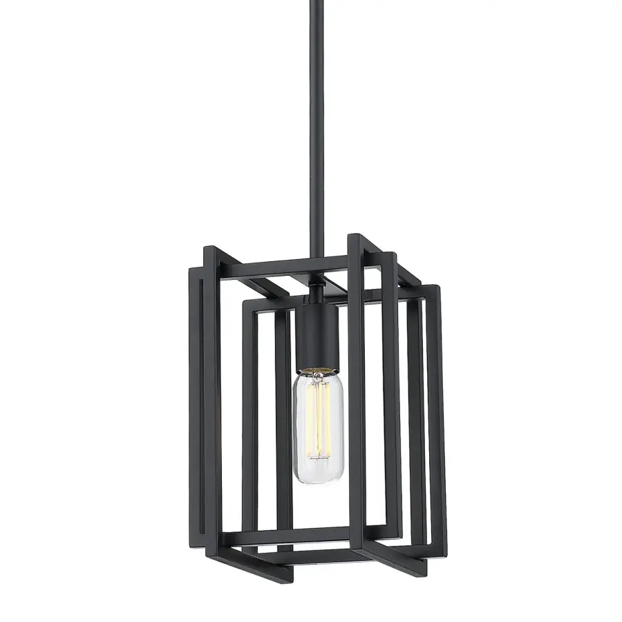 Golden Lighting Tribeca 1-Light Pendant in Matte Black - Image 1