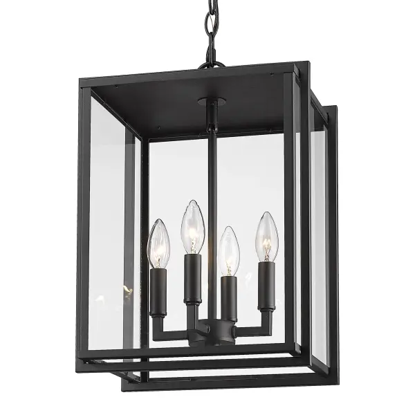 Tribeca Four Light Outdoor Pendant in Natural Black - Image 2