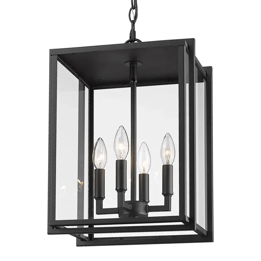Tribeca Four Light Outdoor Pendant in Natural Black - Image 2